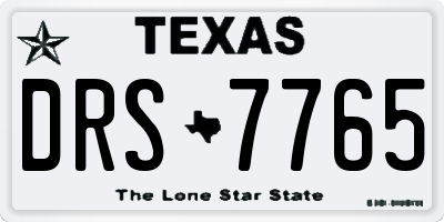 TX license plate DRS7765