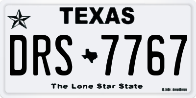 TX license plate DRS7767