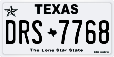 TX license plate DRS7768