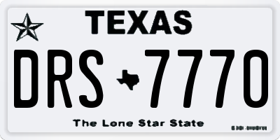 TX license plate DRS7770
