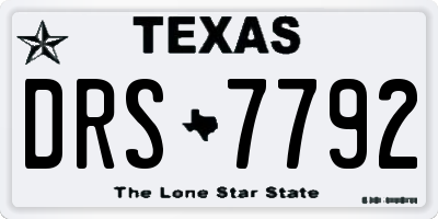 TX license plate DRS7792