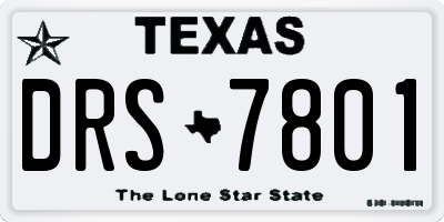 TX license plate DRS7801