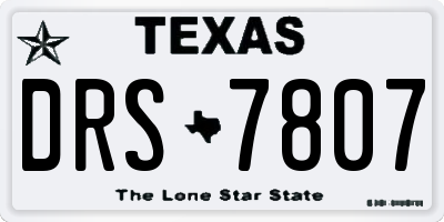TX license plate DRS7807