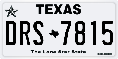 TX license plate DRS7815