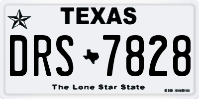 TX license plate DRS7828