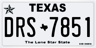 TX license plate DRS7851