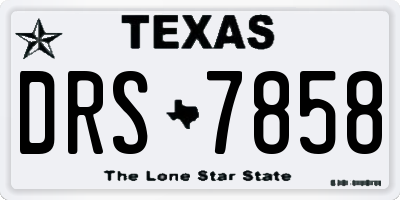 TX license plate DRS7858