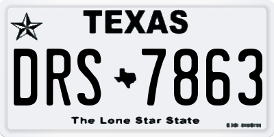 TX license plate DRS7863