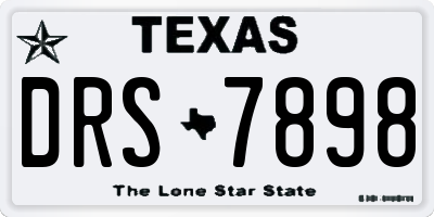TX license plate DRS7898