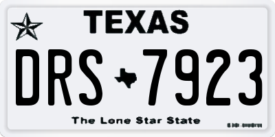 TX license plate DRS7923