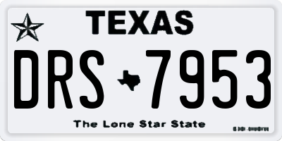 TX license plate DRS7953