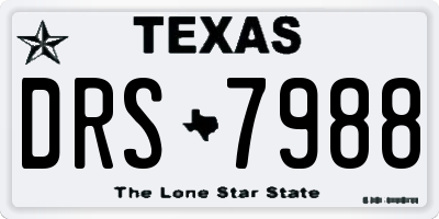 TX license plate DRS7988
