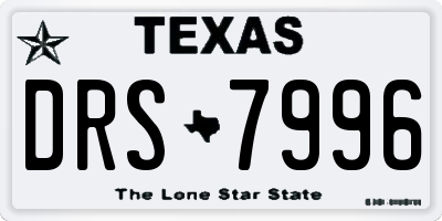 TX license plate DRS7996