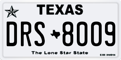 TX license plate DRS8009
