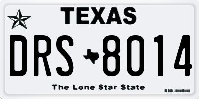 TX license plate DRS8014