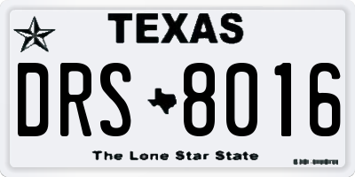TX license plate DRS8016