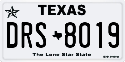 TX license plate DRS8019