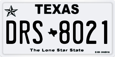 TX license plate DRS8021