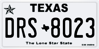 TX license plate DRS8023