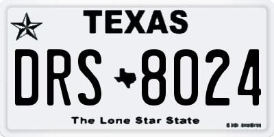 TX license plate DRS8024
