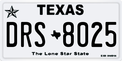 TX license plate DRS8025