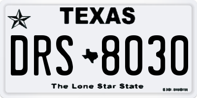 TX license plate DRS8030