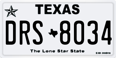 TX license plate DRS8034