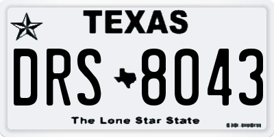 TX license plate DRS8043