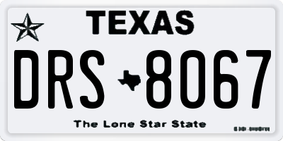 TX license plate DRS8067