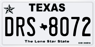 TX license plate DRS8072