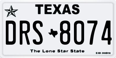 TX license plate DRS8074