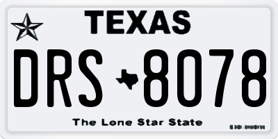 TX license plate DRS8078