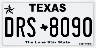TX license plate DRS8090