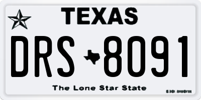 TX license plate DRS8091