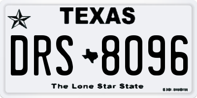 TX license plate DRS8096