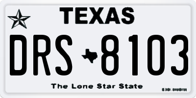 TX license plate DRS8103