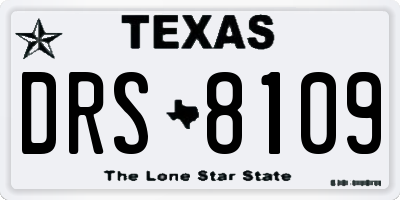 TX license plate DRS8109