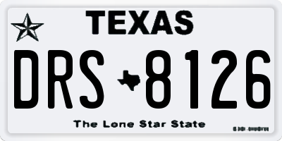 TX license plate DRS8126