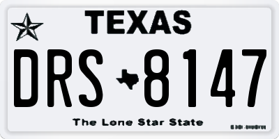 TX license plate DRS8147