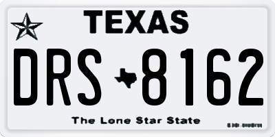 TX license plate DRS8162