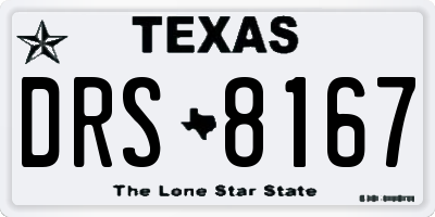 TX license plate DRS8167