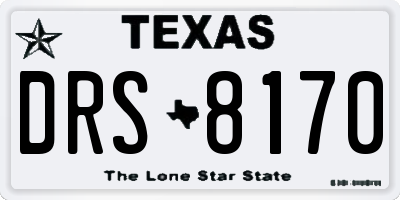 TX license plate DRS8170