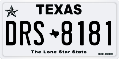TX license plate DRS8181