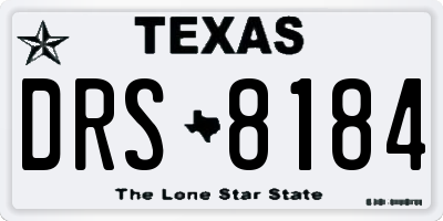 TX license plate DRS8184