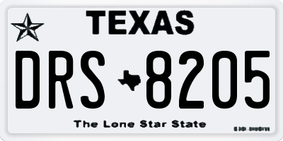 TX license plate DRS8205