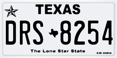 TX license plate DRS8254