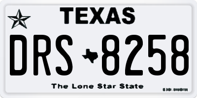 TX license plate DRS8258