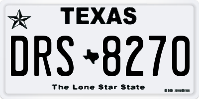TX license plate DRS8270