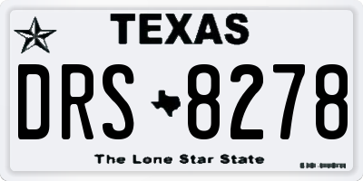 TX license plate DRS8278
