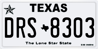 TX license plate DRS8303